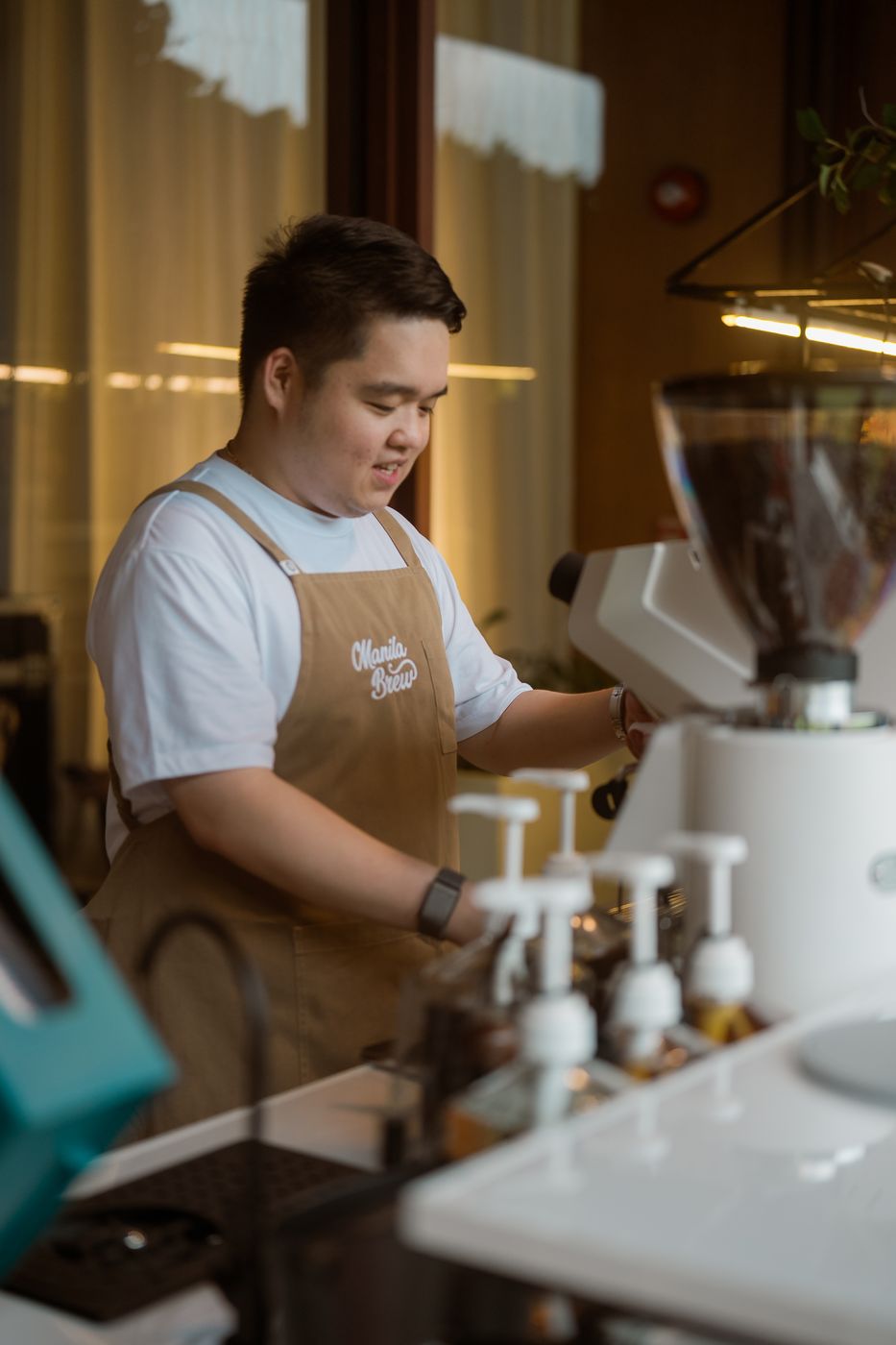 Barista crafting a drink